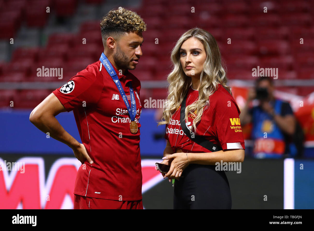 Alex Oxlade-Chamberlain of Liverpool with his girlfriend and Little Mix