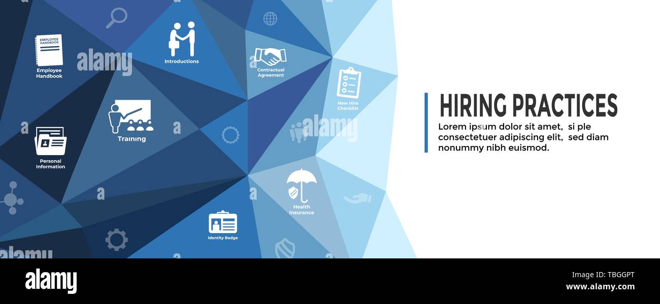 Hiring Practices Icon Set Web Header Banner Stock Vector Art