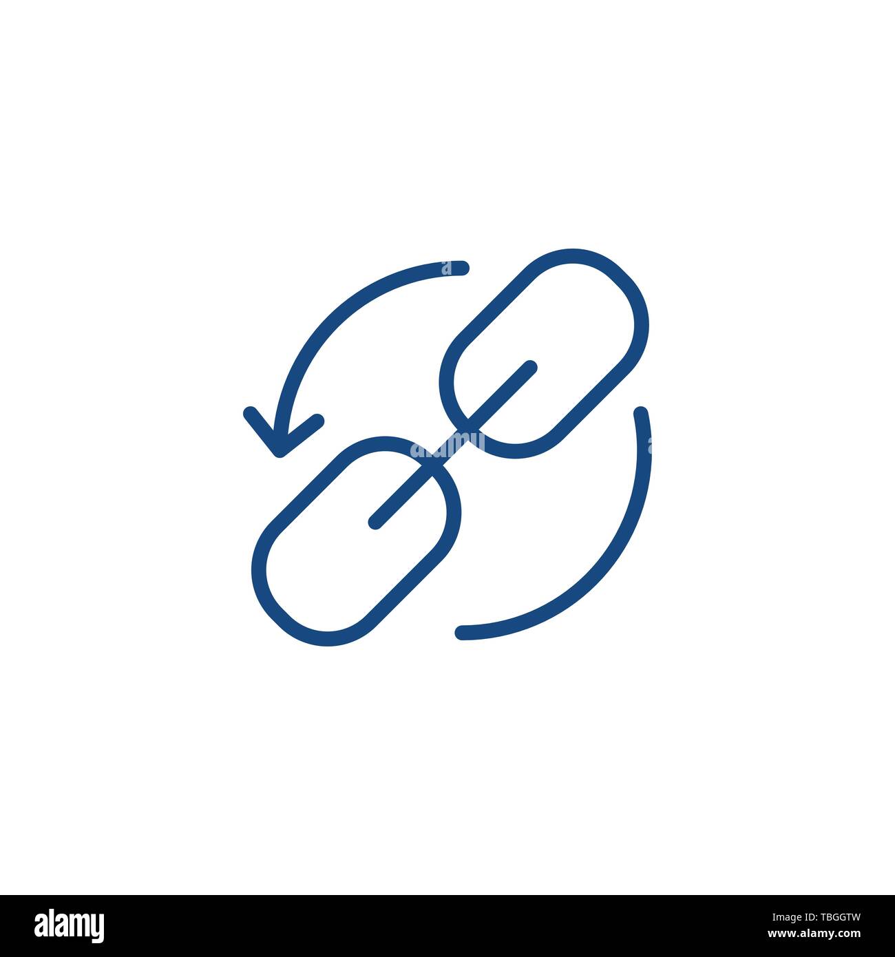 Website Link & Connectedness Icon with Chain Link Stock Vector Image ...