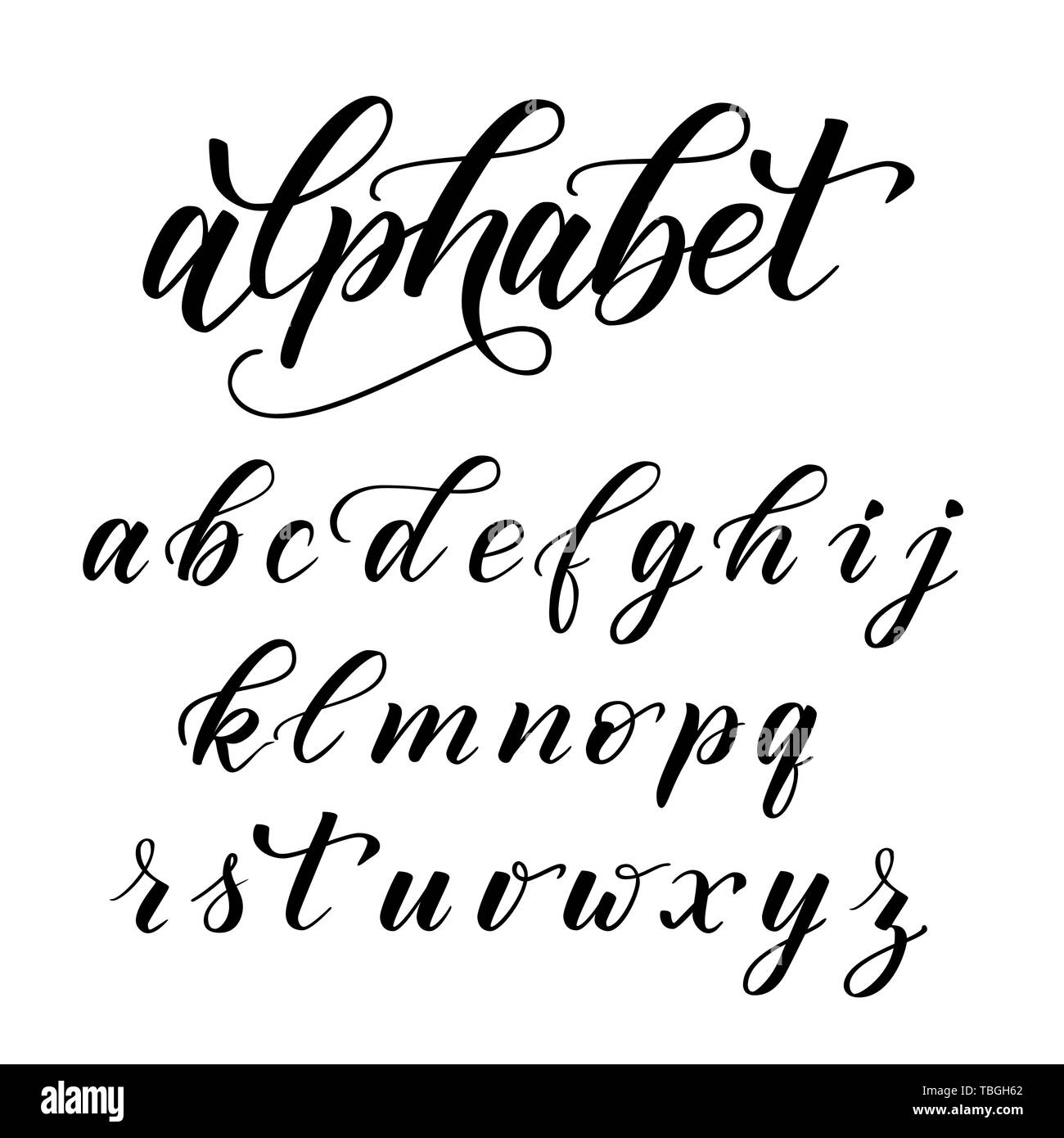 black and white hand lettering alphabet design Stock Vector Image & Art -  Alamy