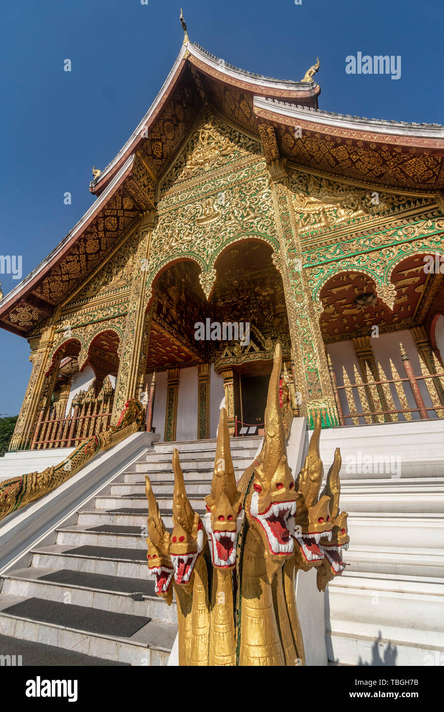 Wat That Luang at Luang Prabang, Laos, Southeast Asia Stock Photo