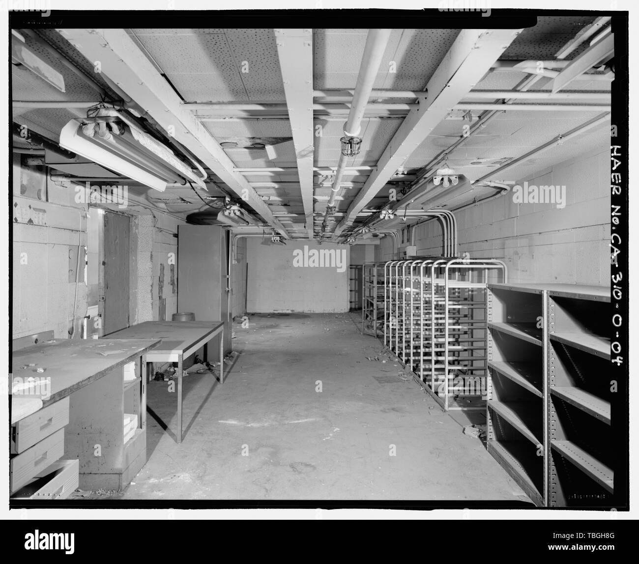 MAIN ROOM DETAIL VIEW, FACING NORTH  NASA Industrial Plant, Propellent Test Laboratory, 12214 Lakewood Boulevard, Downey, Los Angeles County, CA Stock Photo