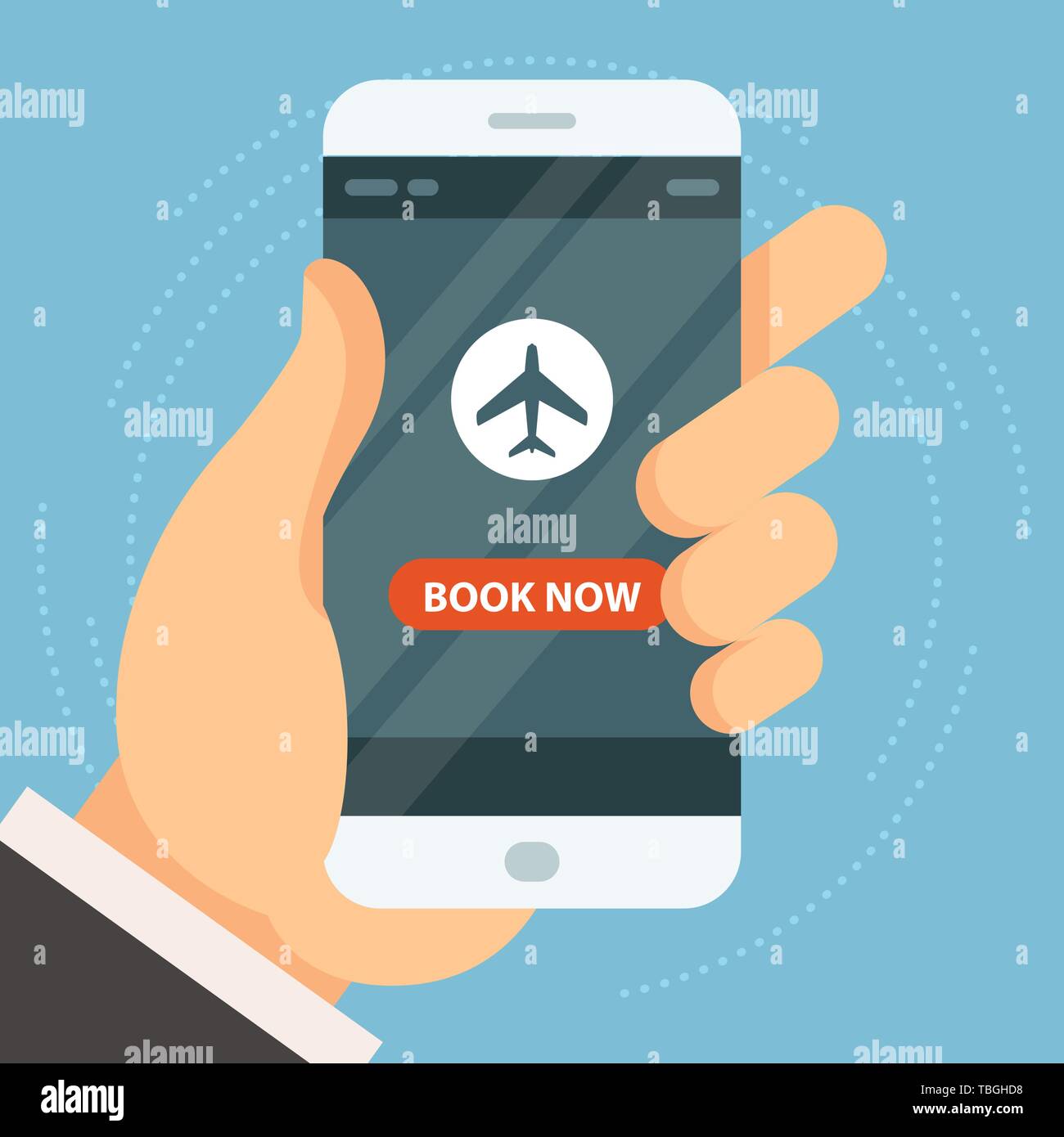 Book your flight - airplane ticket booking and buy, online reservation Stock Vector