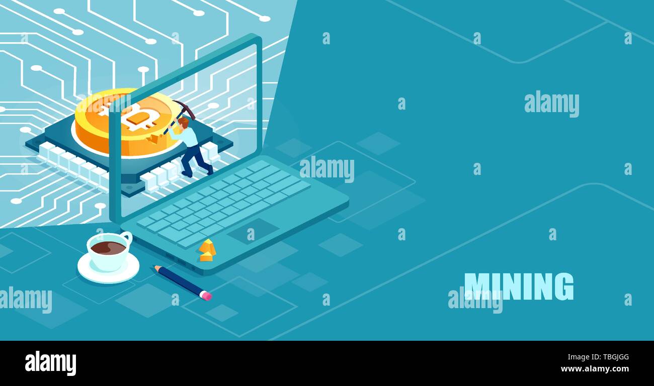Isometric Vector For Bitcoin Mining And Cryptocurrency Exchange - 