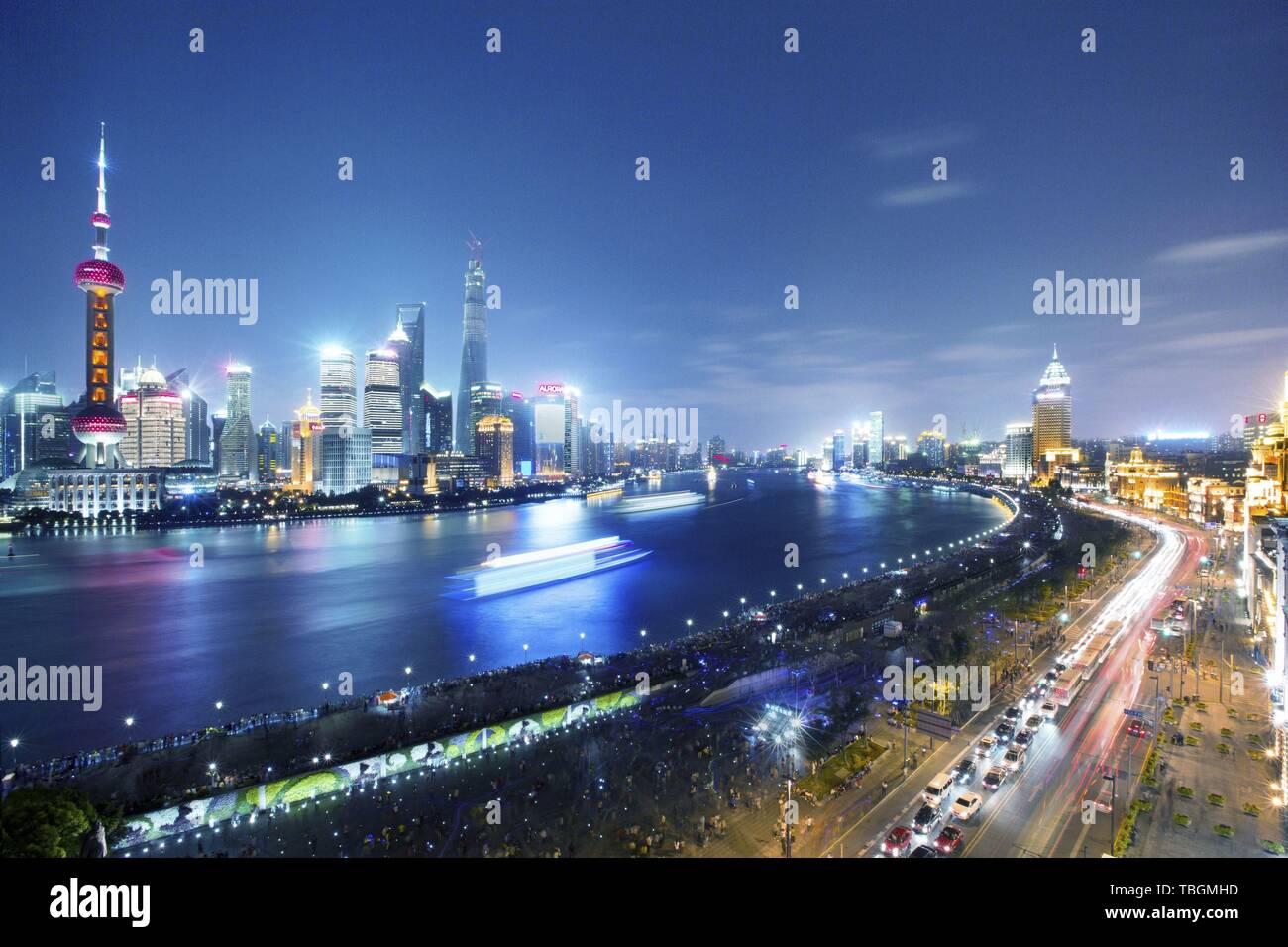 Night. View Rjy city night view Stock Photo - Alamy
