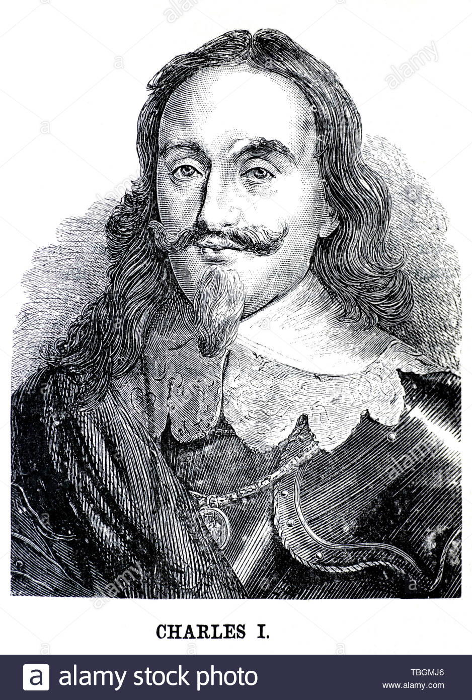 Charles I, 1600 –  1649, was the King over England, Scotland, and Ireland from 27 March 1625 until his execution in 1649 Stock Photo