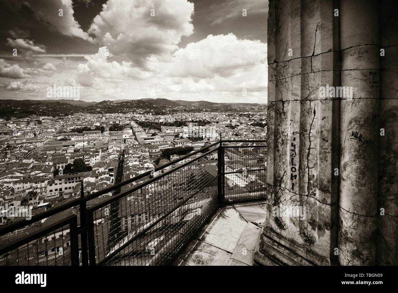 Duomo Santa Maria Del Fiore in Florence Italy viewed from top of dome. Stock Photo