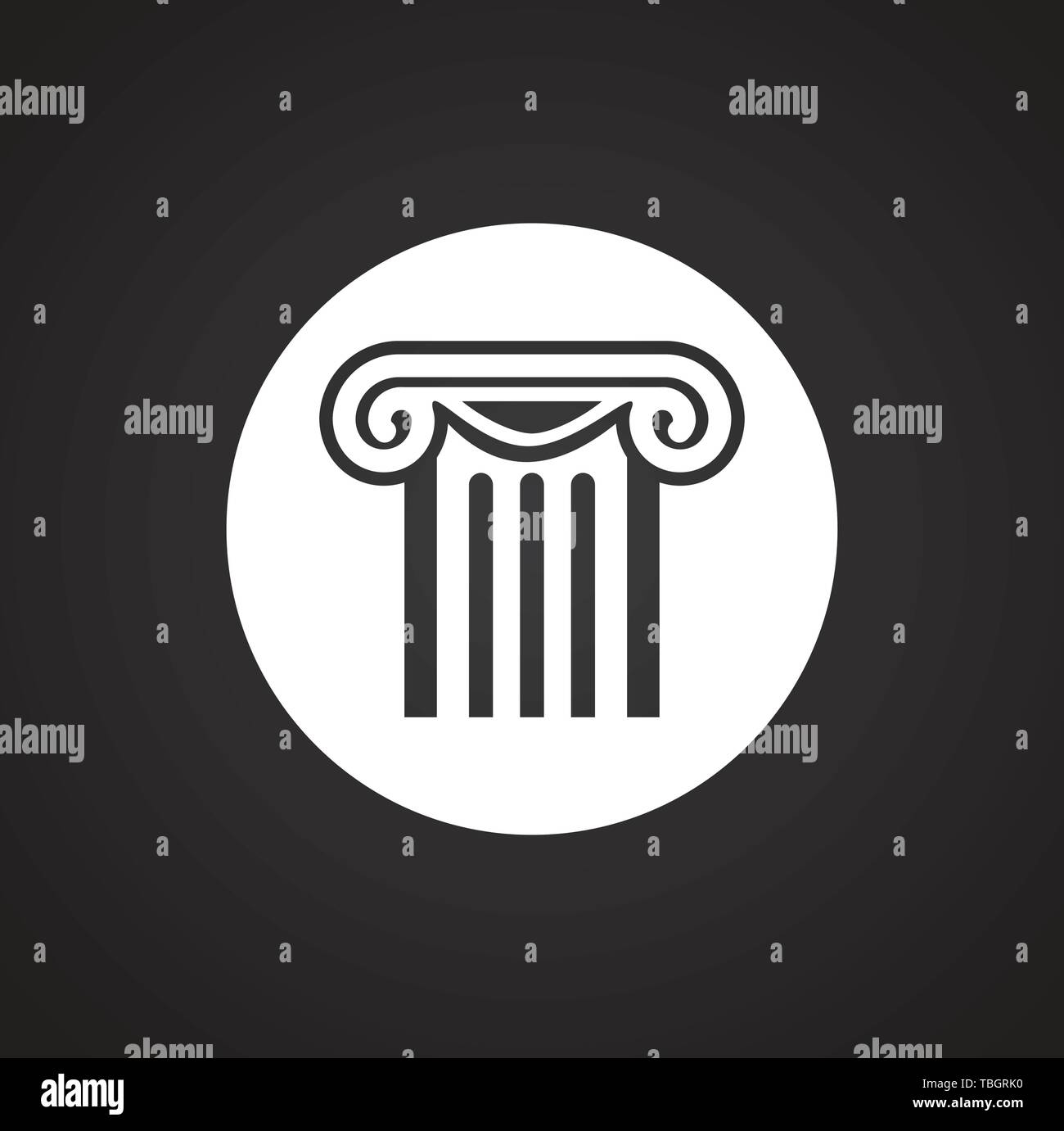 Column icon on background for graphic and web design. Simple ...