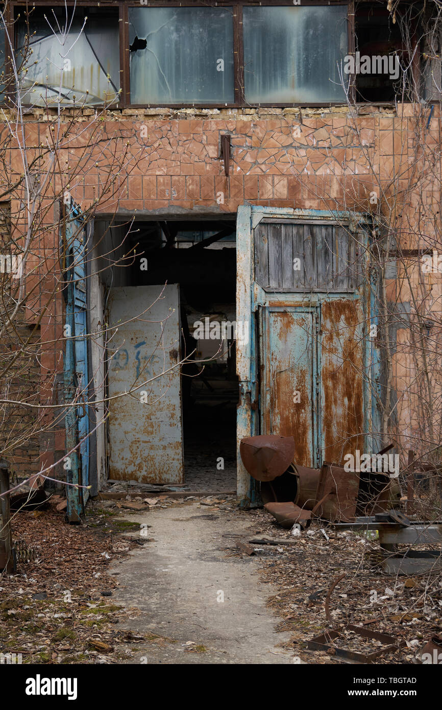 Chernobyl entrance Stock Photo