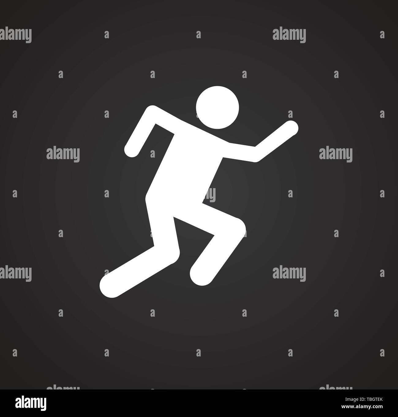 Running related icon on background for graphic and web design. Simple ...