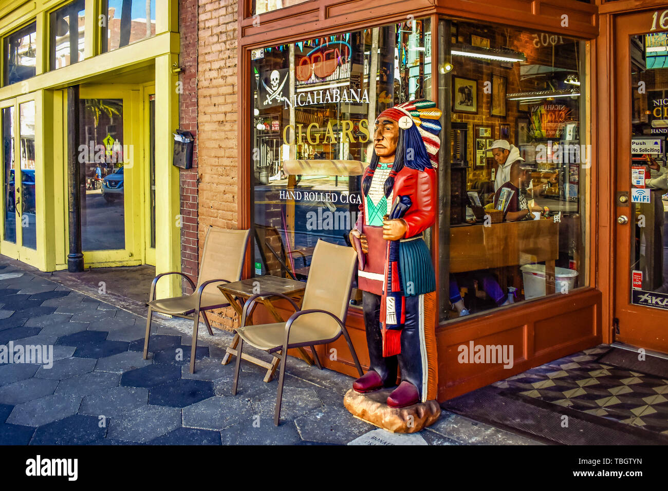 Ybor City Tampa Bay, Florida. January 19 , 2019 . Indian statue in