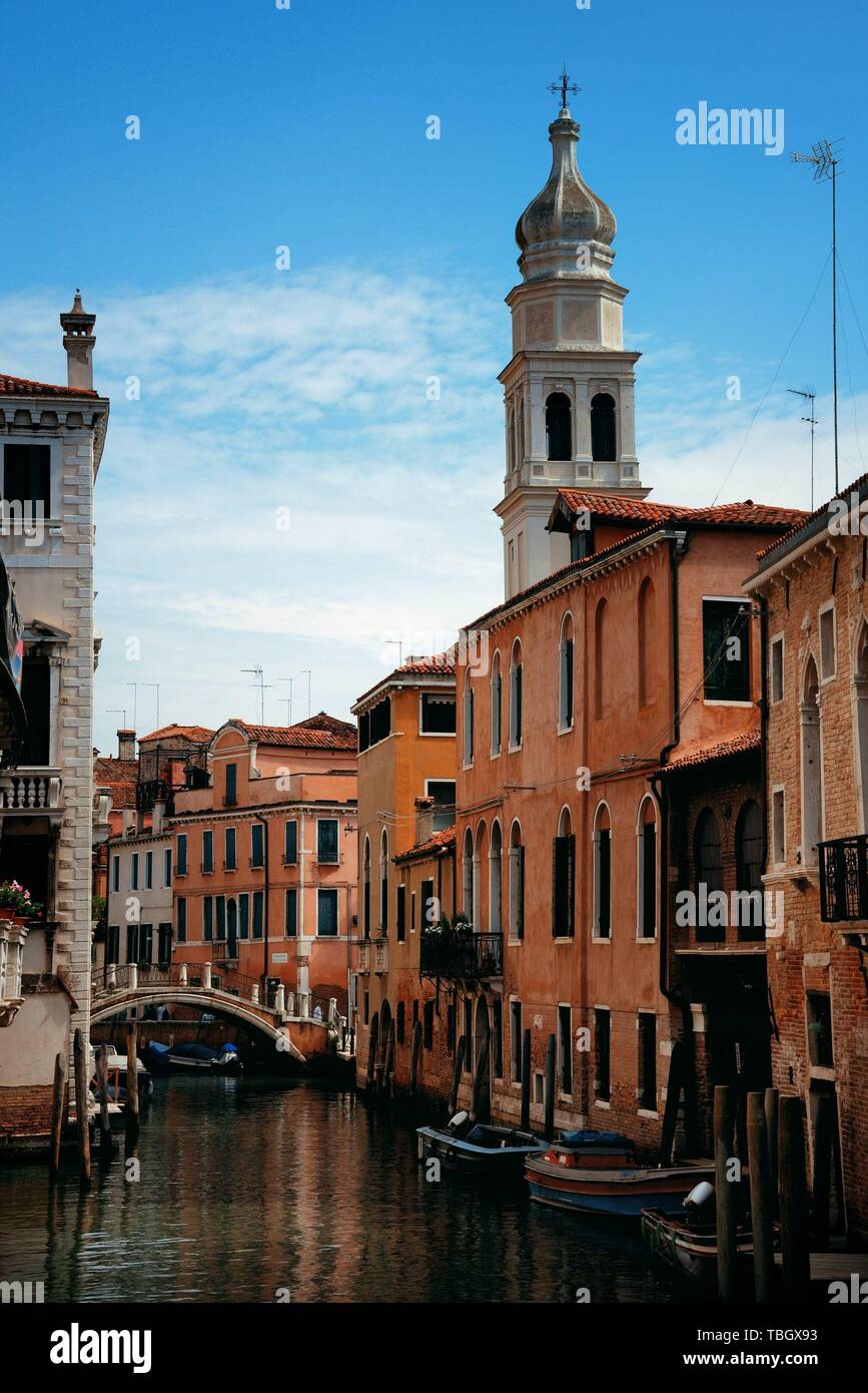 Venice canal view with historical buildings. Italy Stock Photo - Alamy