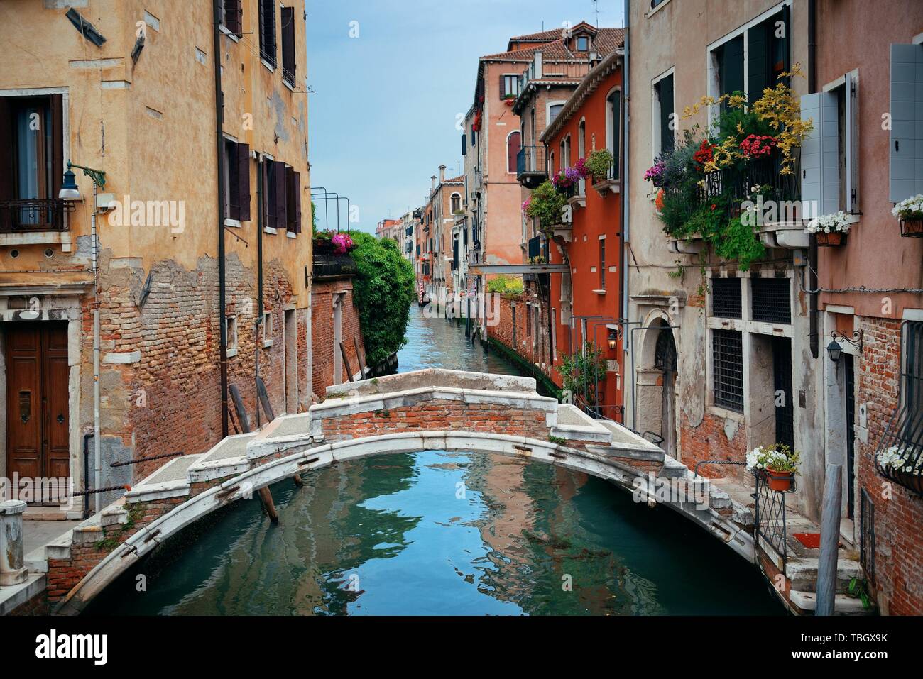 Bridge in Venice canal. Italy. Stock Photo