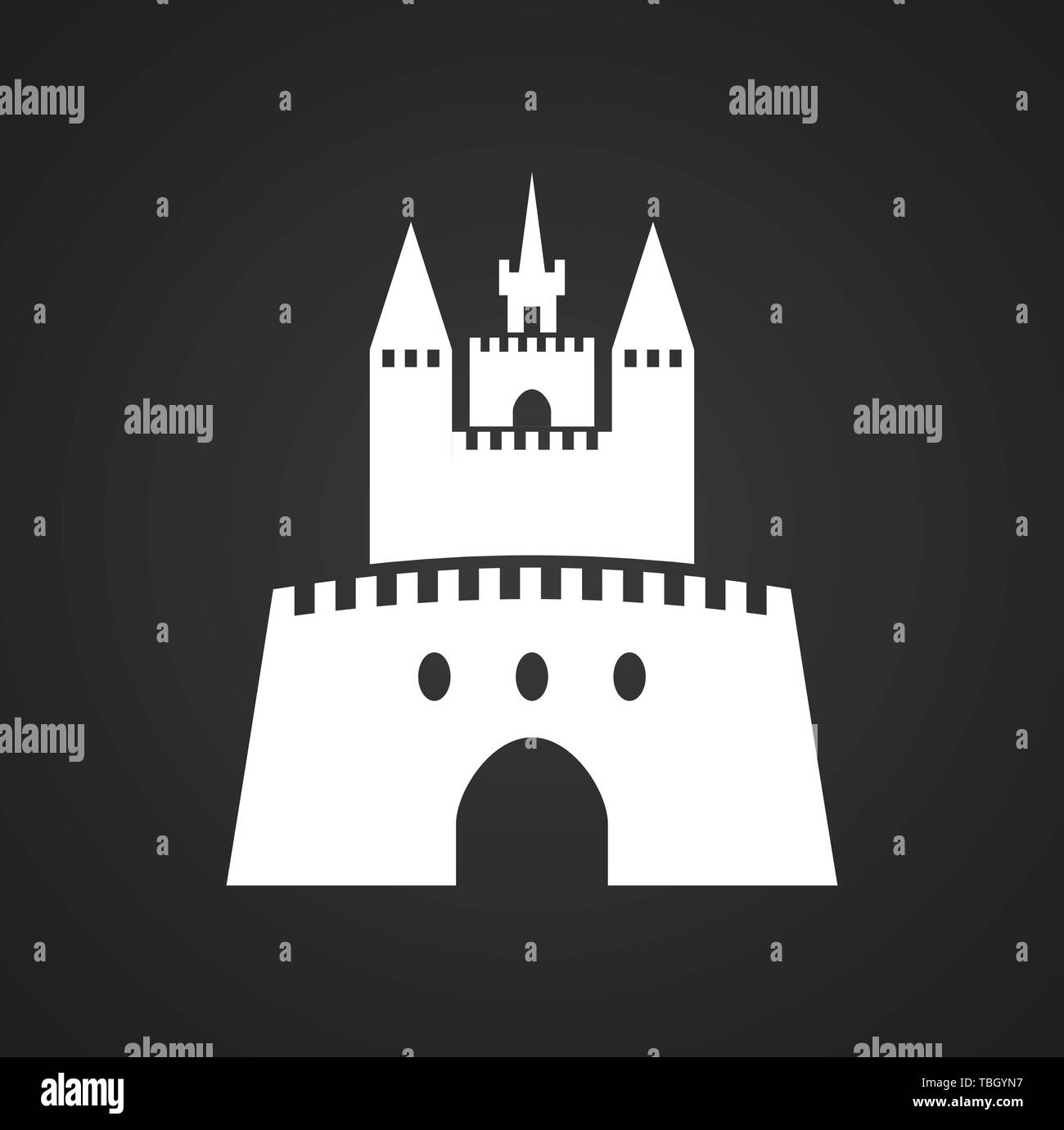 Castle icon on background for graphic and web design. Simple ...