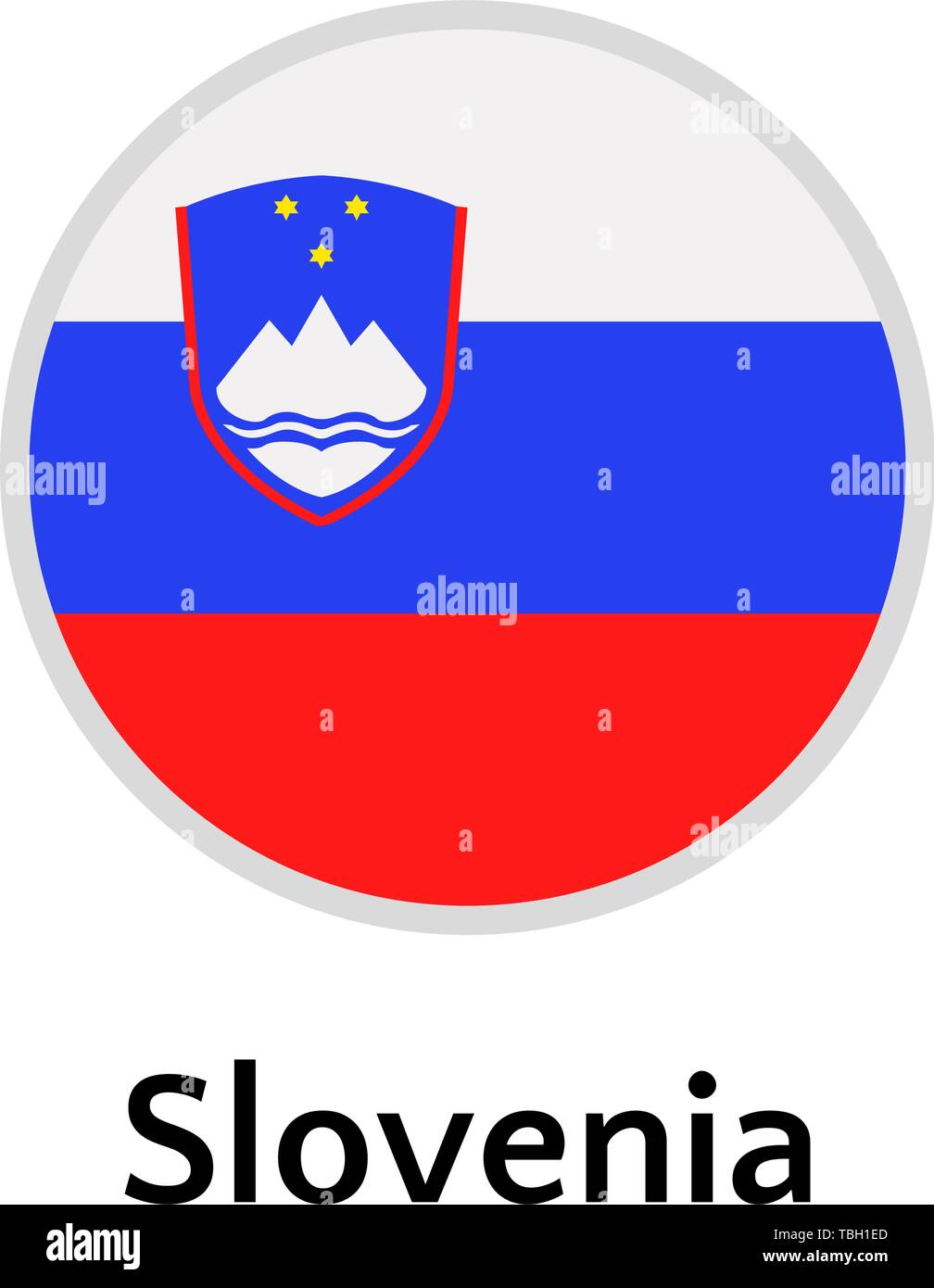 Slovenia flag round flat icon, european country vector illustration ...