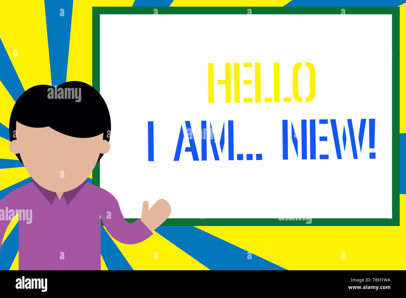 Conceptual Hand Writing Showing Hello I Am New Concept Meaning Used As Greeting Or To Begin Telephone Conversation Man Standing In Front Whiteboard P Stock Photo Alamy Conceptual Hand Writing Showing Hello I Am New Concept Meaning Used As Greeting Or To Begin Telephone Conversation Man Standing In Front Whiteboard P Stock Photo Alamy