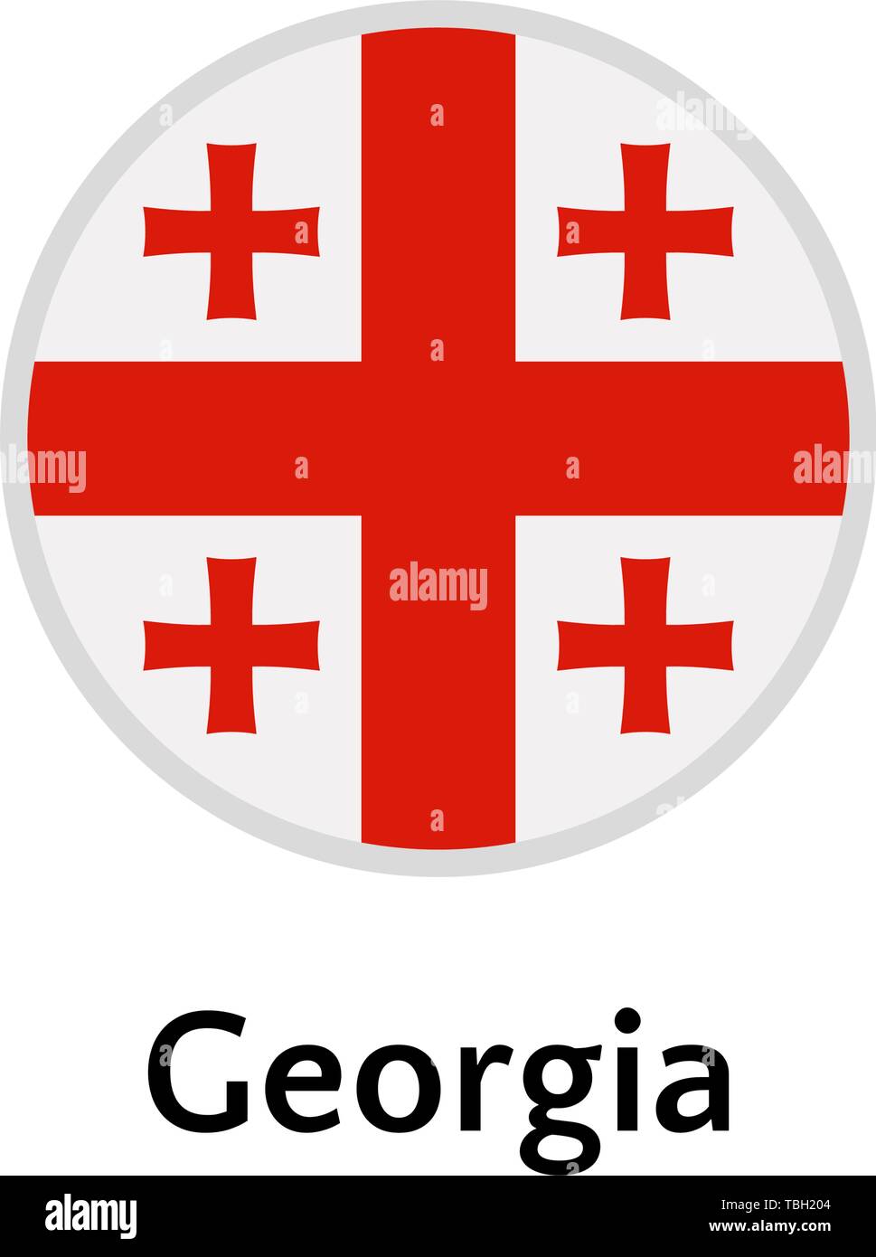 Georgia flag round flat icon, european country vector illustration Stock Vector