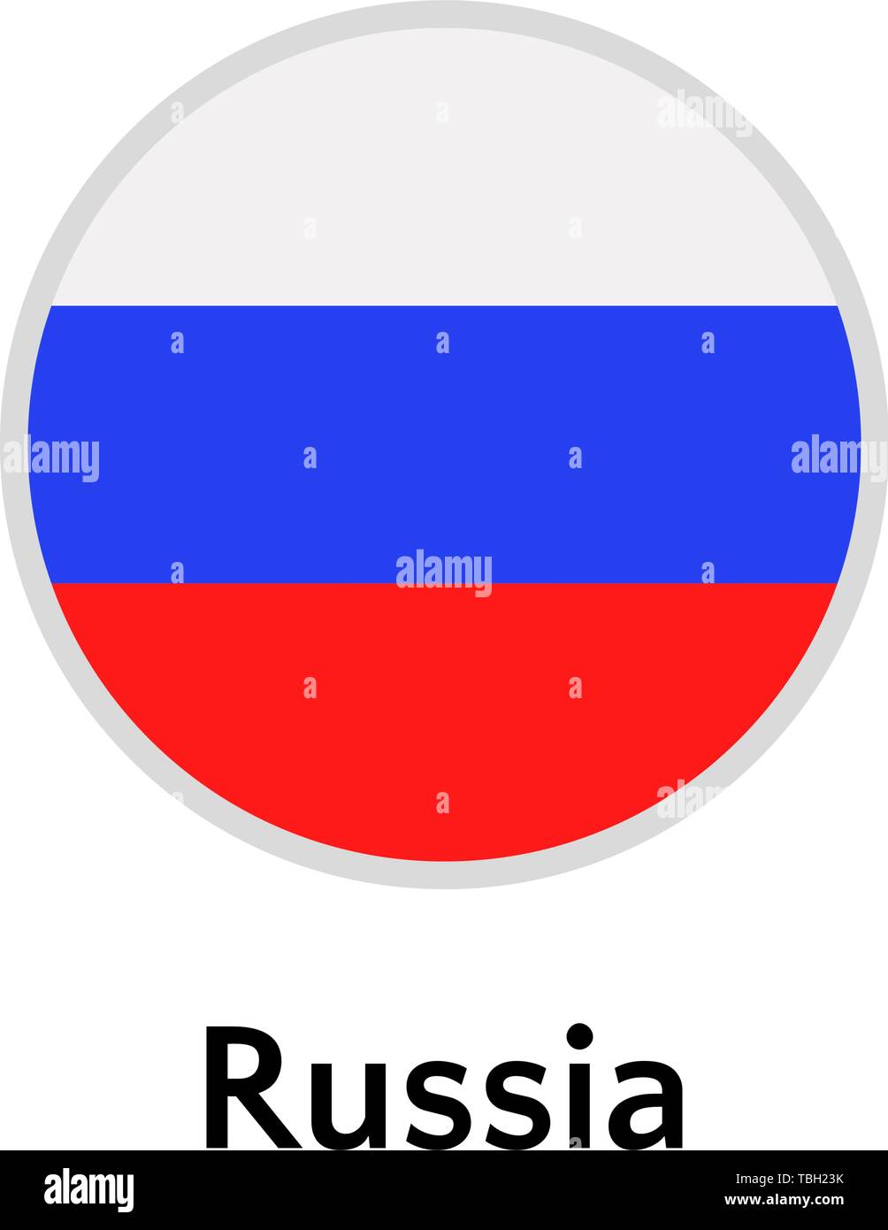 Russia flag round flat icon, european country vector illustration Stock Vector