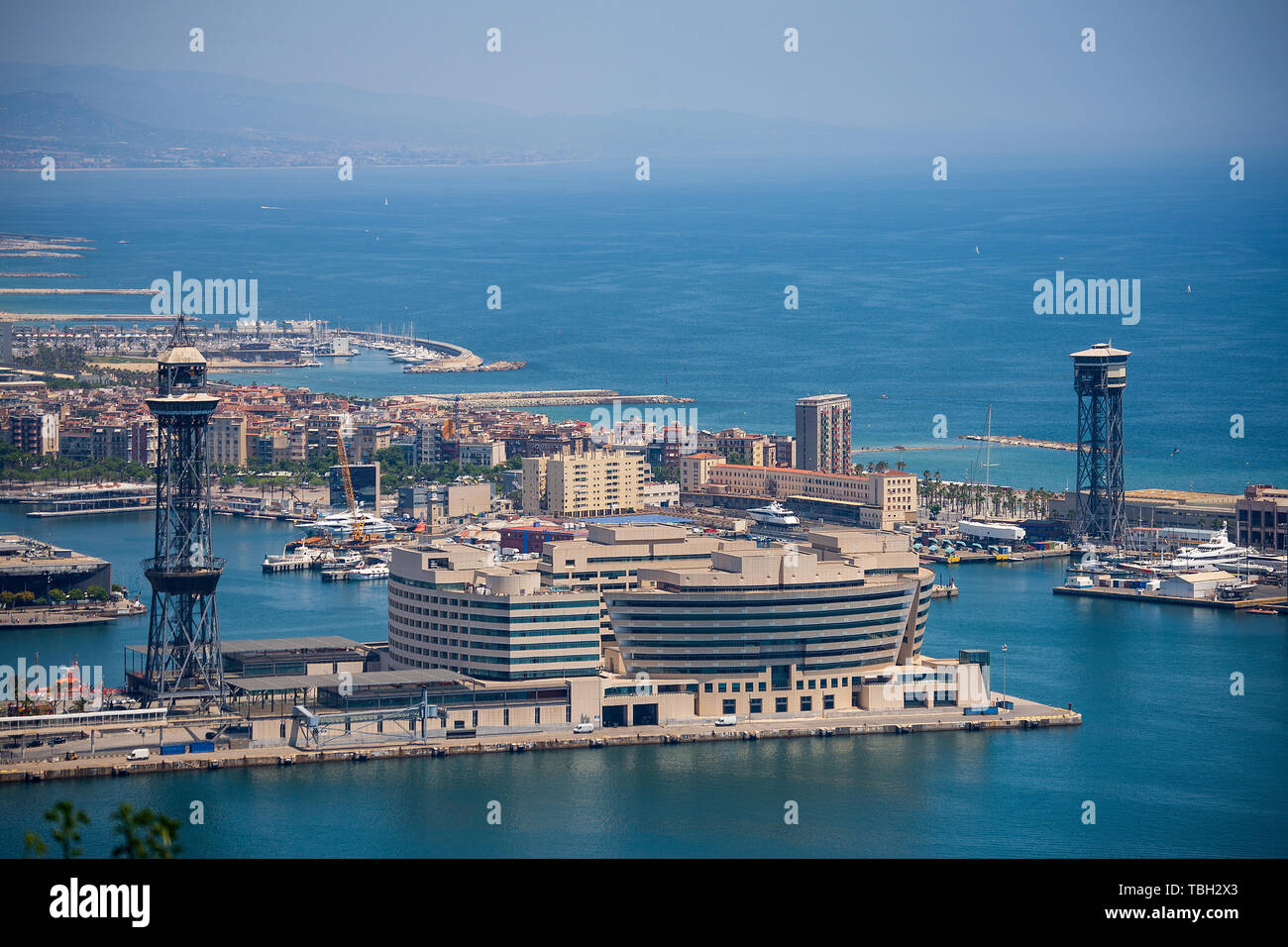 Montjuic cable car panorama barcelona hi-res stock photography and ...