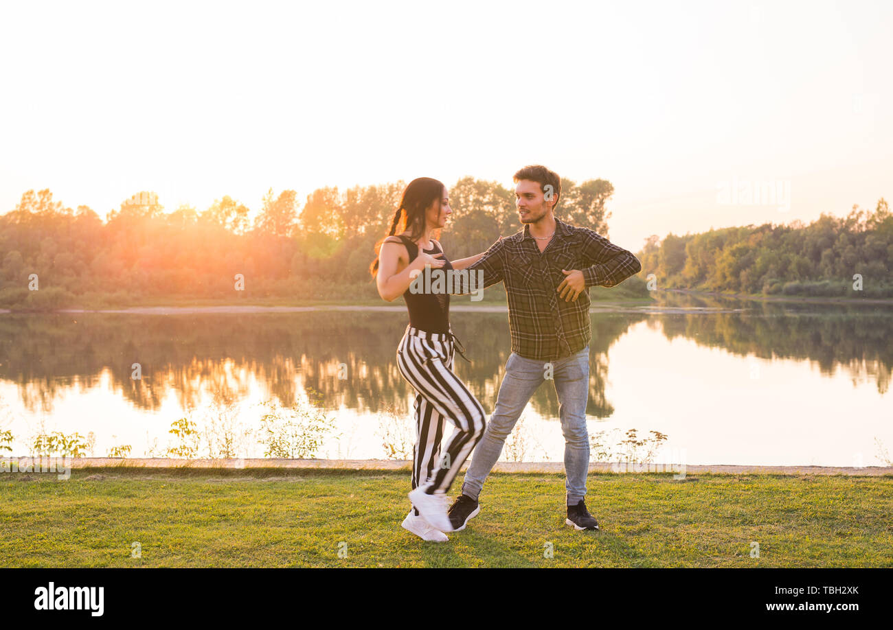 Kizomba, bachata, zouk and latin social dance concept Man and woman