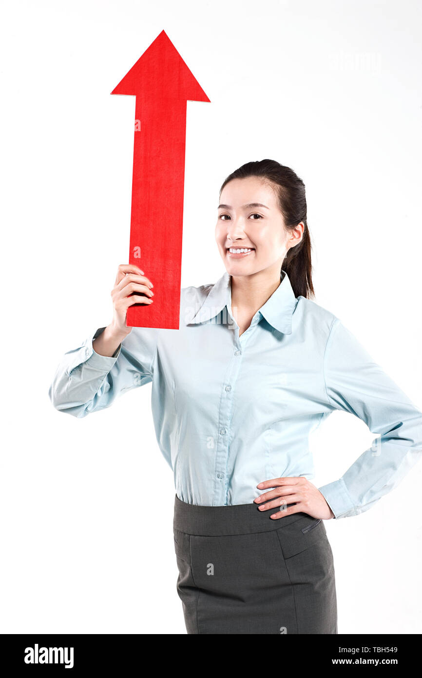 Business woman rising arrow hi-res stock photography and images - Alamy