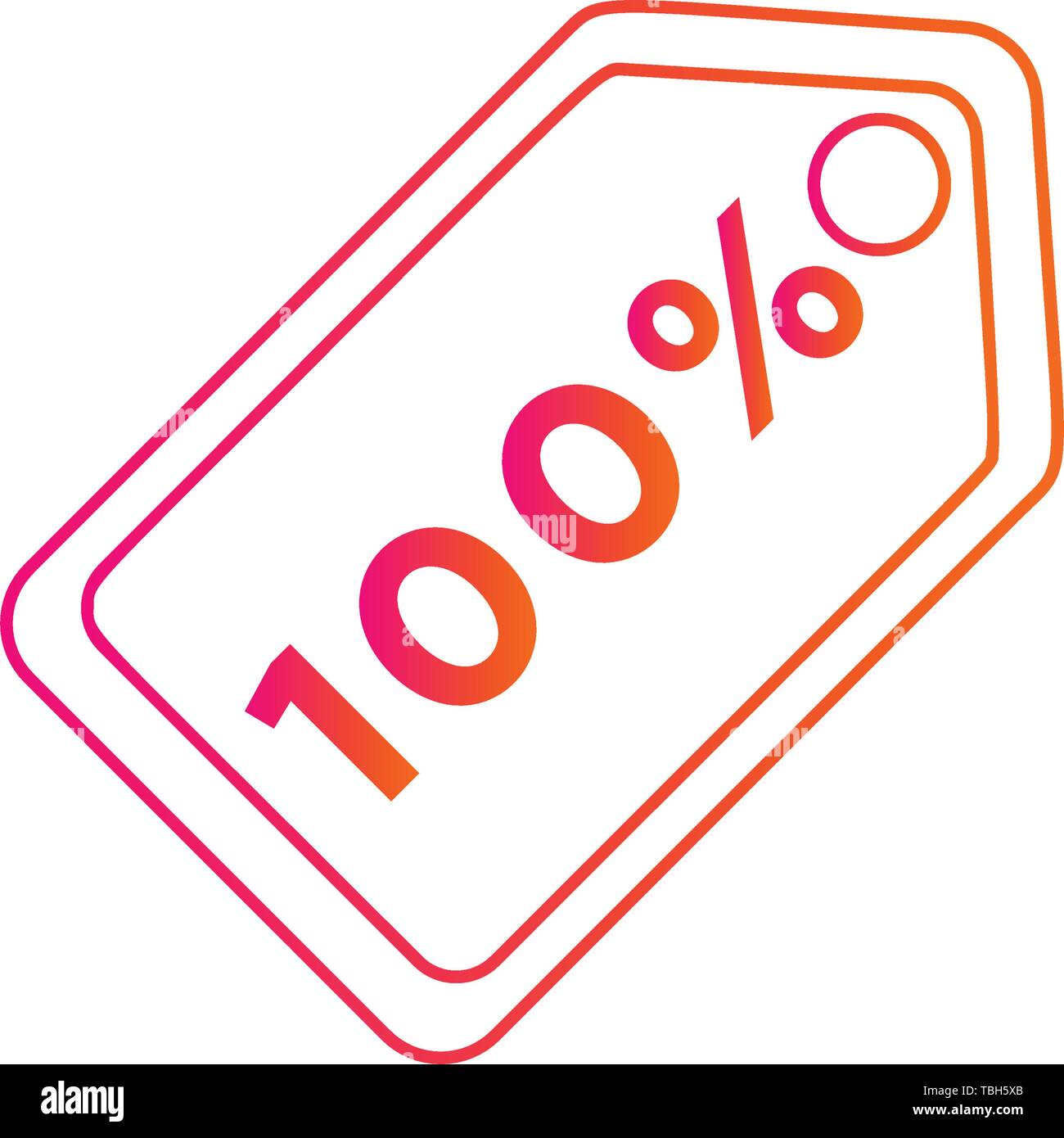 Sale tags icon - one hundred percent sign Stock Vector