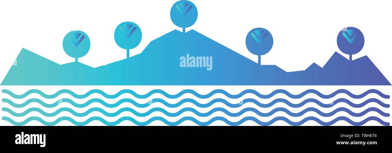 Mountain flat icon - vector Stock Vector