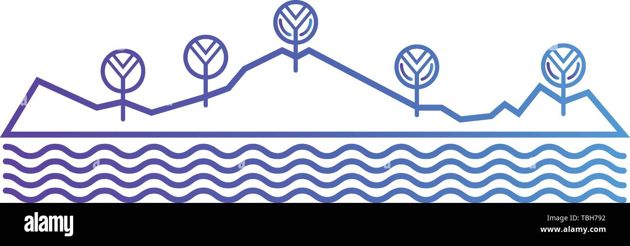 Mountain flat icon - vector Stock Vector