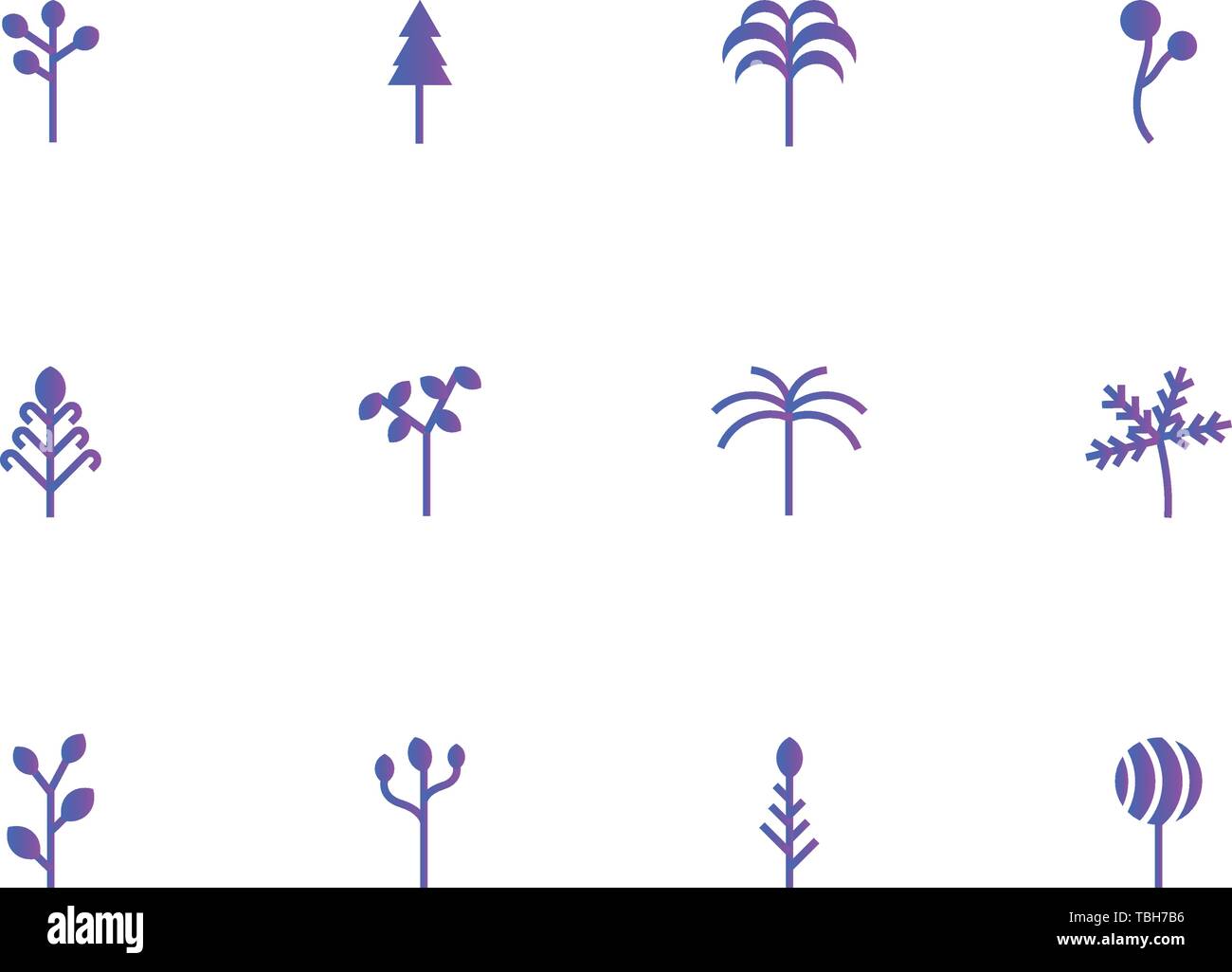 Tree icon set - Vector - Plants sign set Stock Vector Image & Art - Alamy