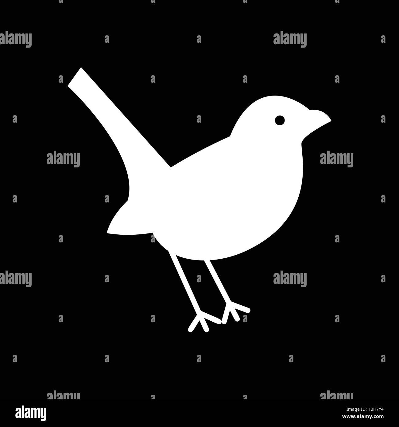 Bird icon flat. Illustration of bird vector sign symbol - Vector Stock ...
