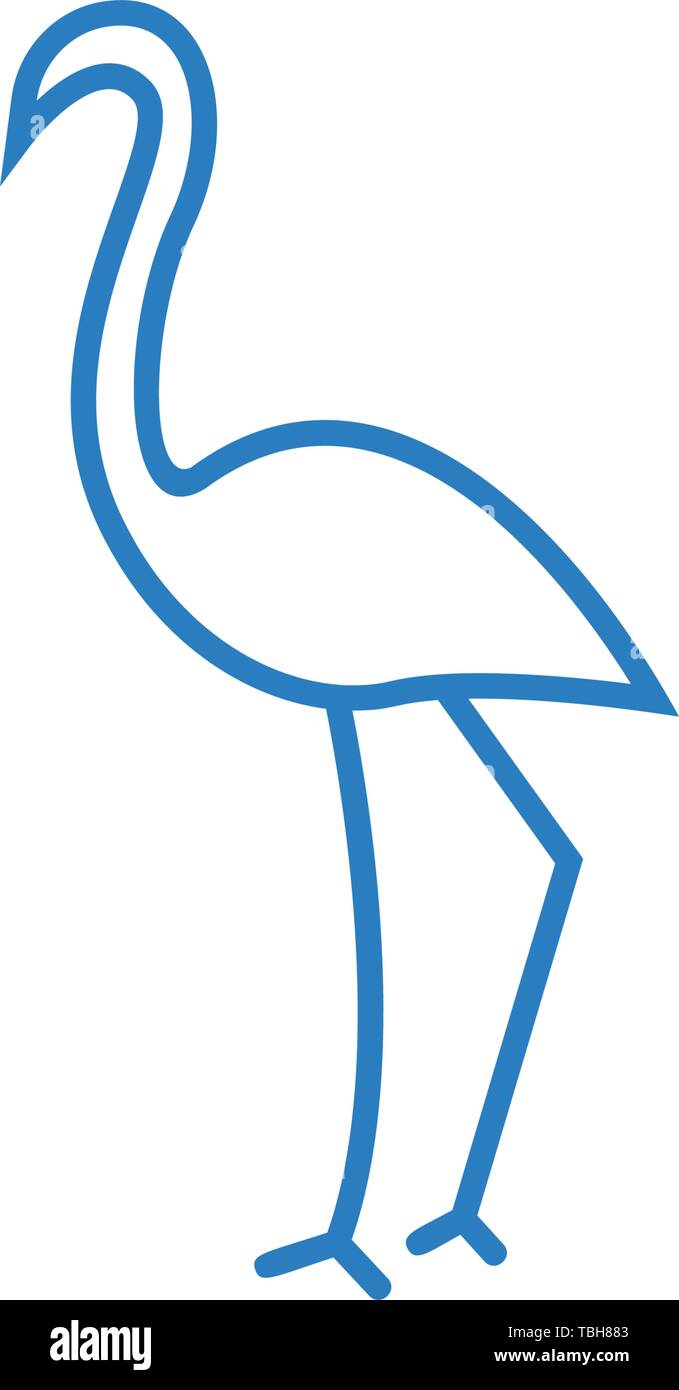 Flamingo icon vector template - Sign Stock Vector