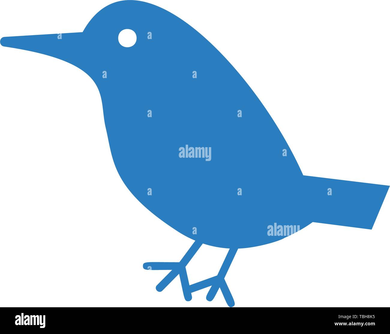 Bird icon flat. Illustration of bird vector sign symbol - Vector Stock Vector