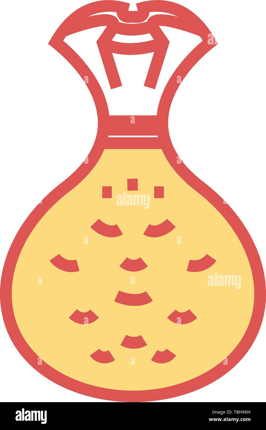 Money bag icon - Vector linear fill Stock Vector