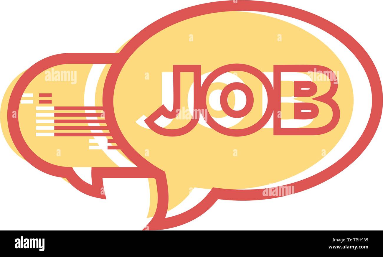 Chatting Bubble with job text linear fill sign - vector Stock Vector