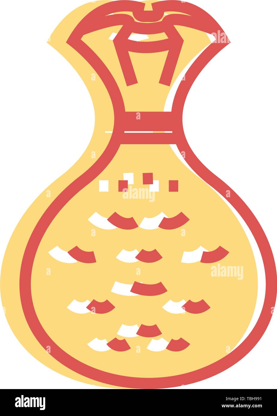 Money bag icon - Vector linear fill Stock Vector