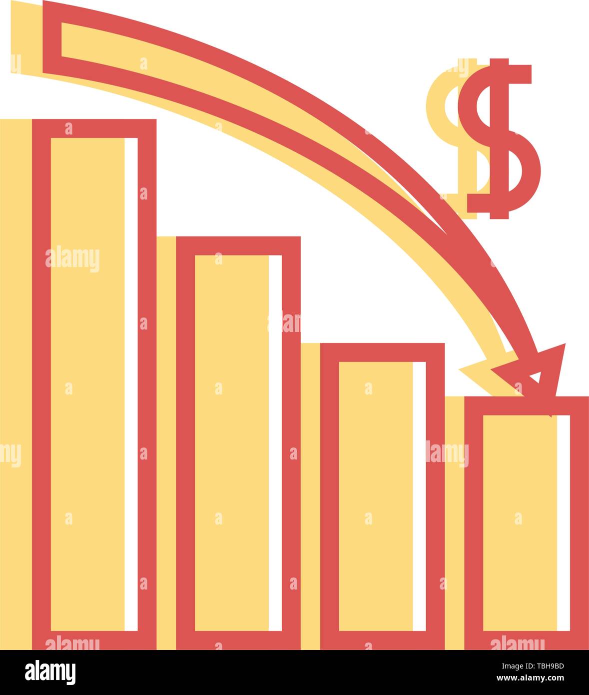 Downward Finance Linear fill Sign - Vector Stock Vector Image & Art - Alamy