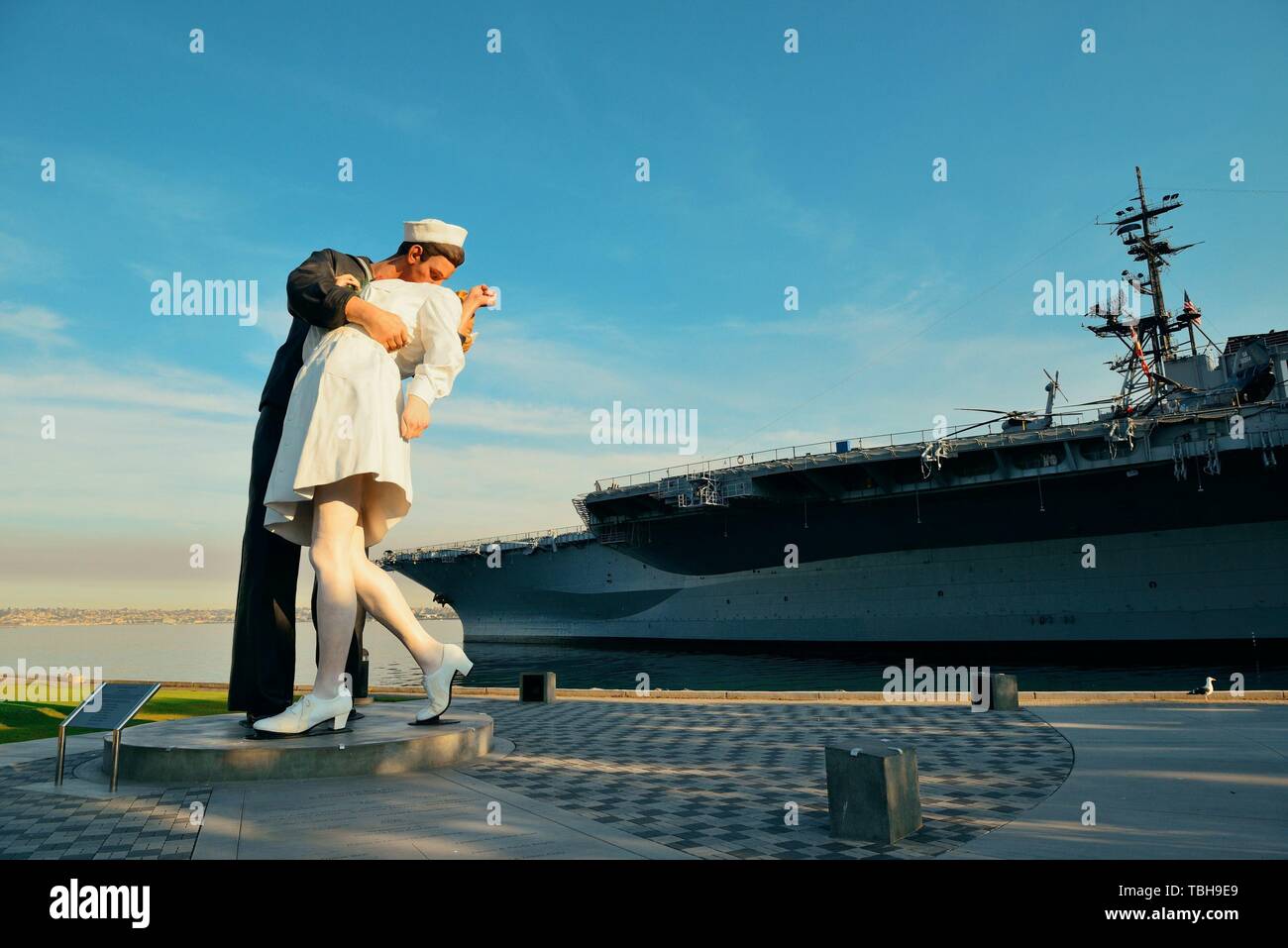 San Diego, CA MAY 18 Unconditional Surrender sculpture at sea port