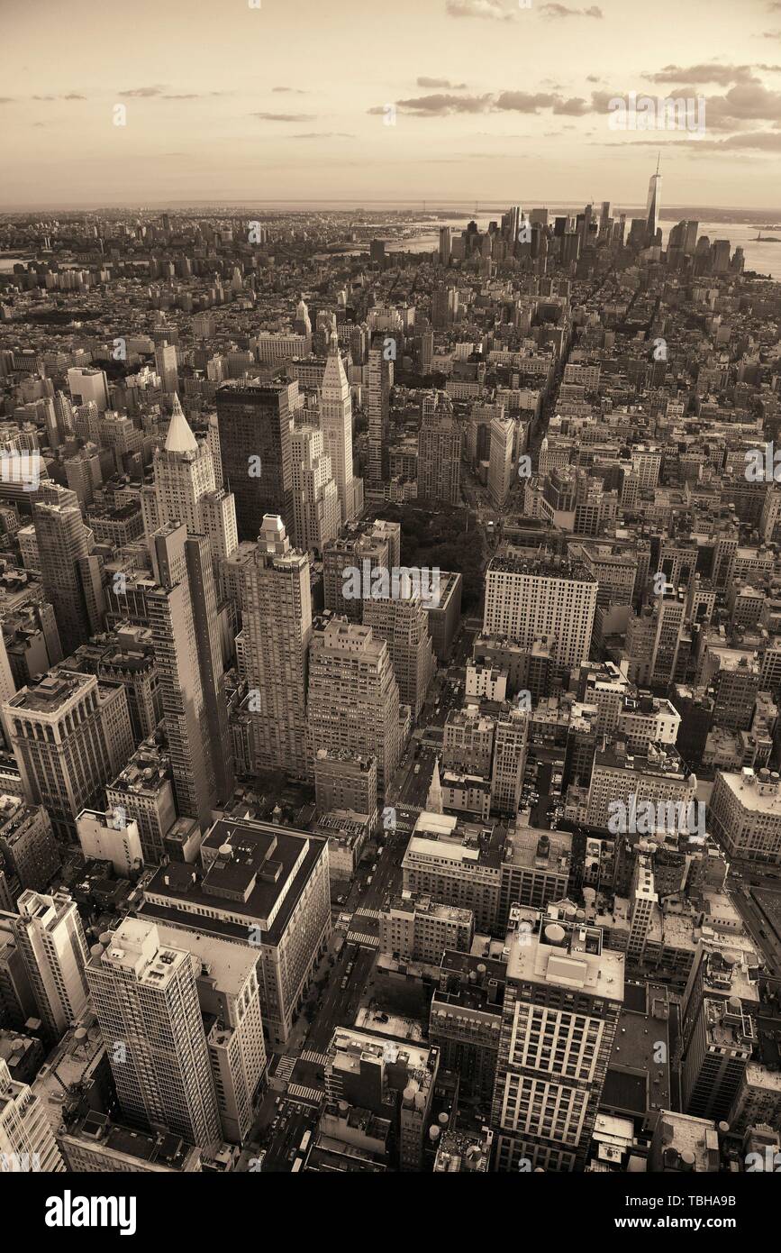 New York City downtown skyline view Stock Photo - Alamy