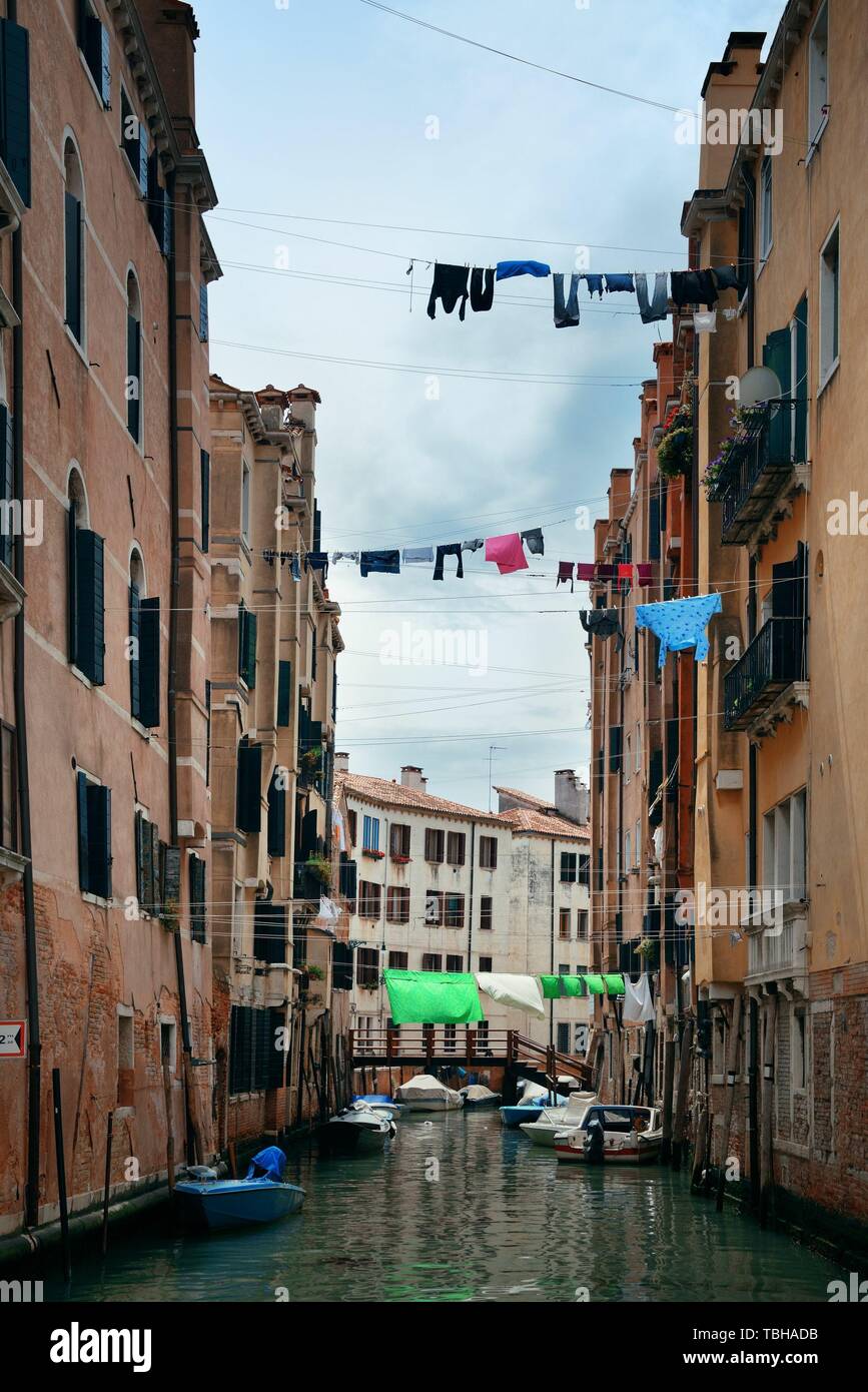 Venice canal view with historical buildings. Italy Stock Photo - Alamy
