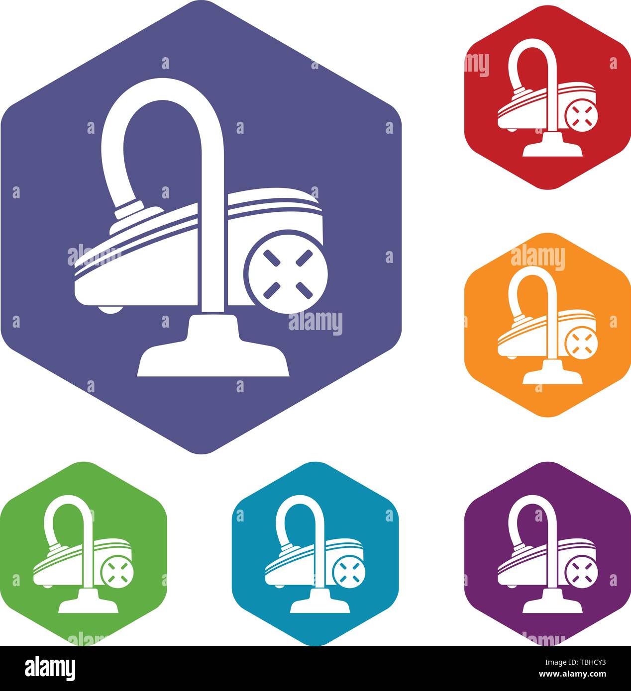 Vacuum cleaner icons vector hexahedron Stock Vector