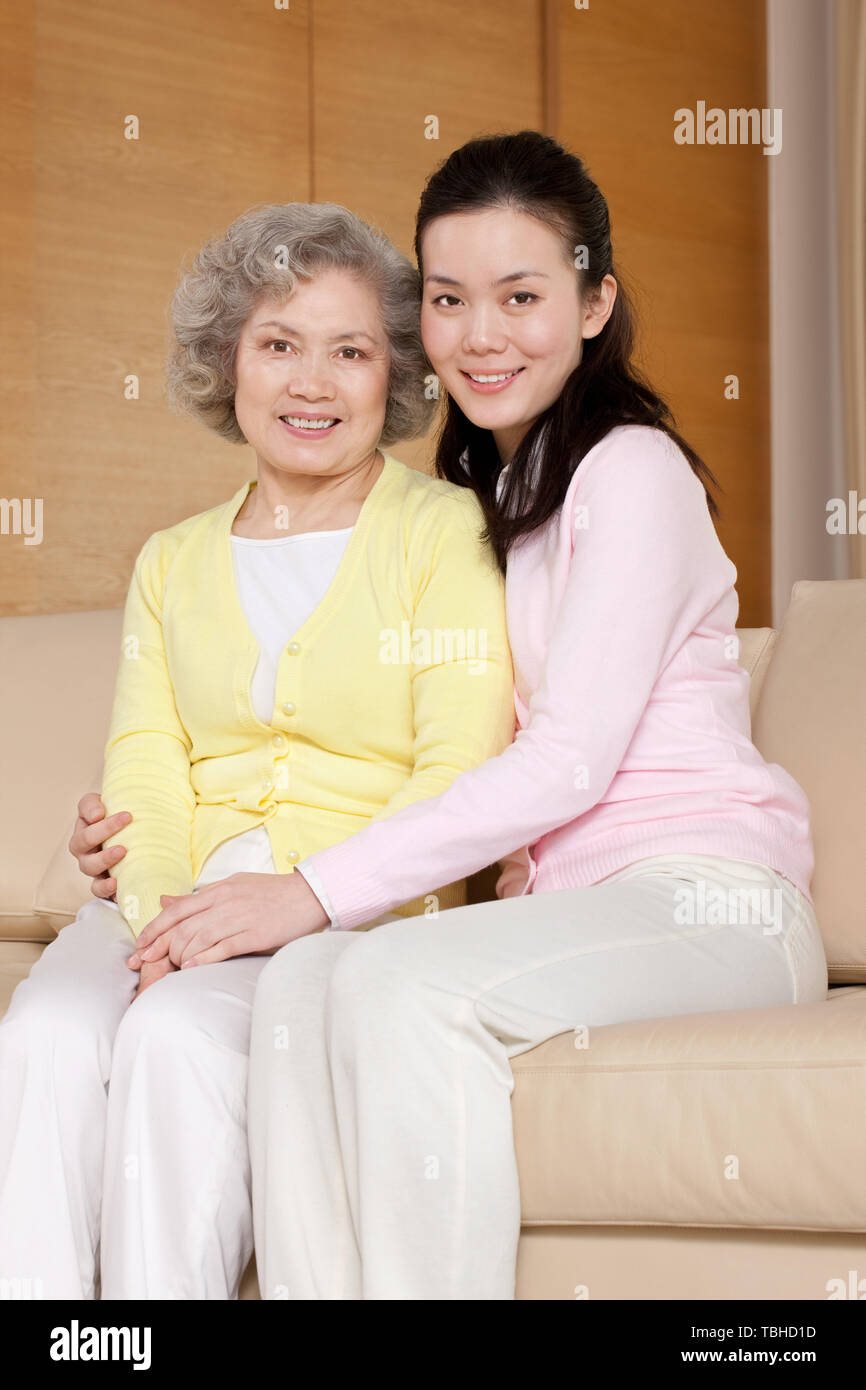 A picture between mother and daughter. Stock Photo