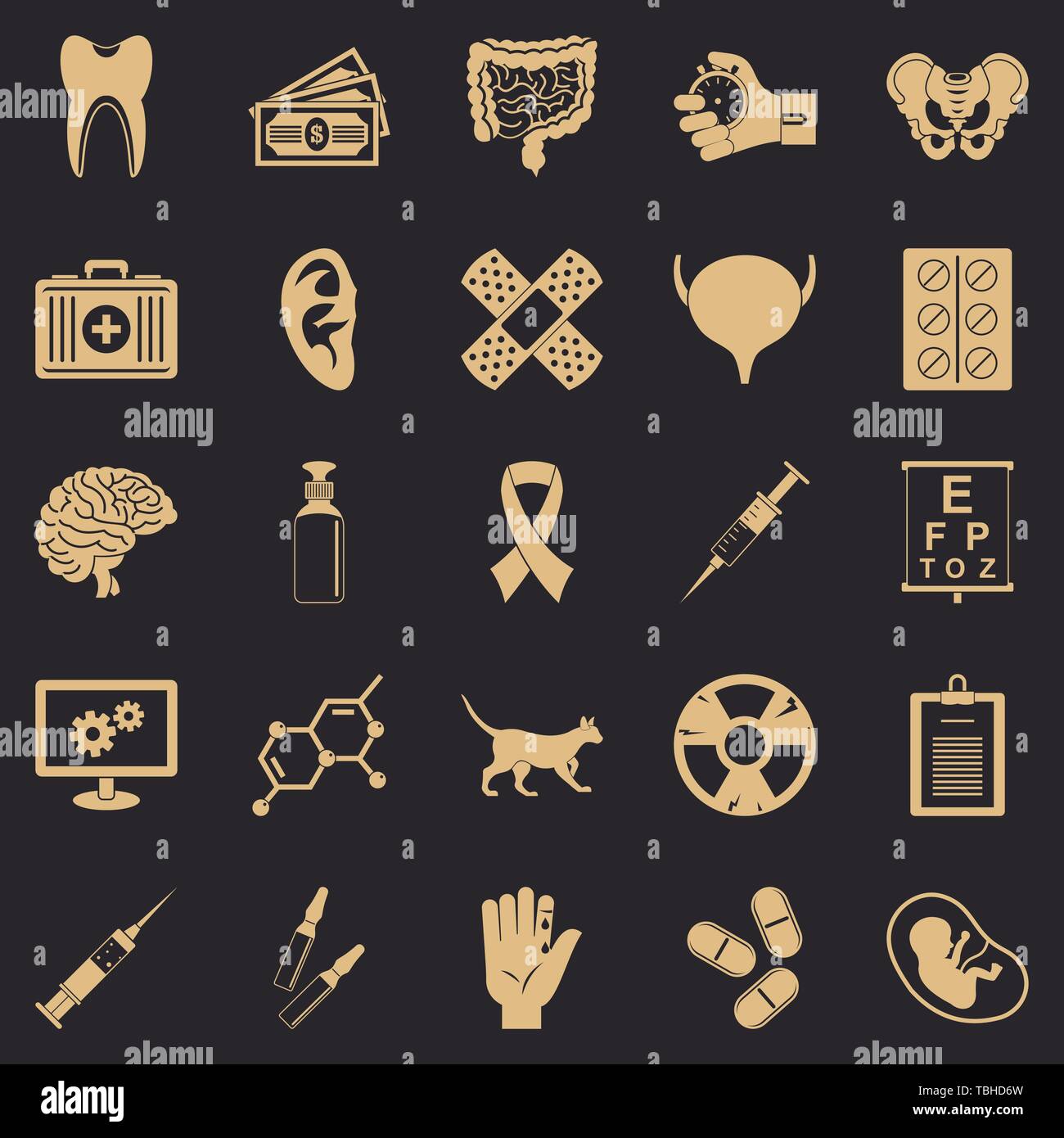 Diagnosis of body icons set, simple style Stock Vector Image & Art - Alamy