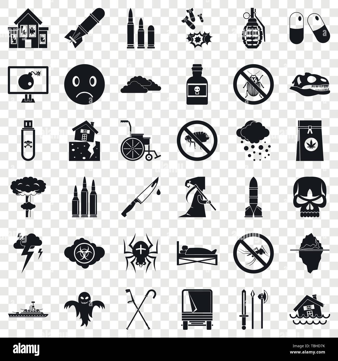 Bomb icons set, simple style Stock Vector Image & Art - Alamy