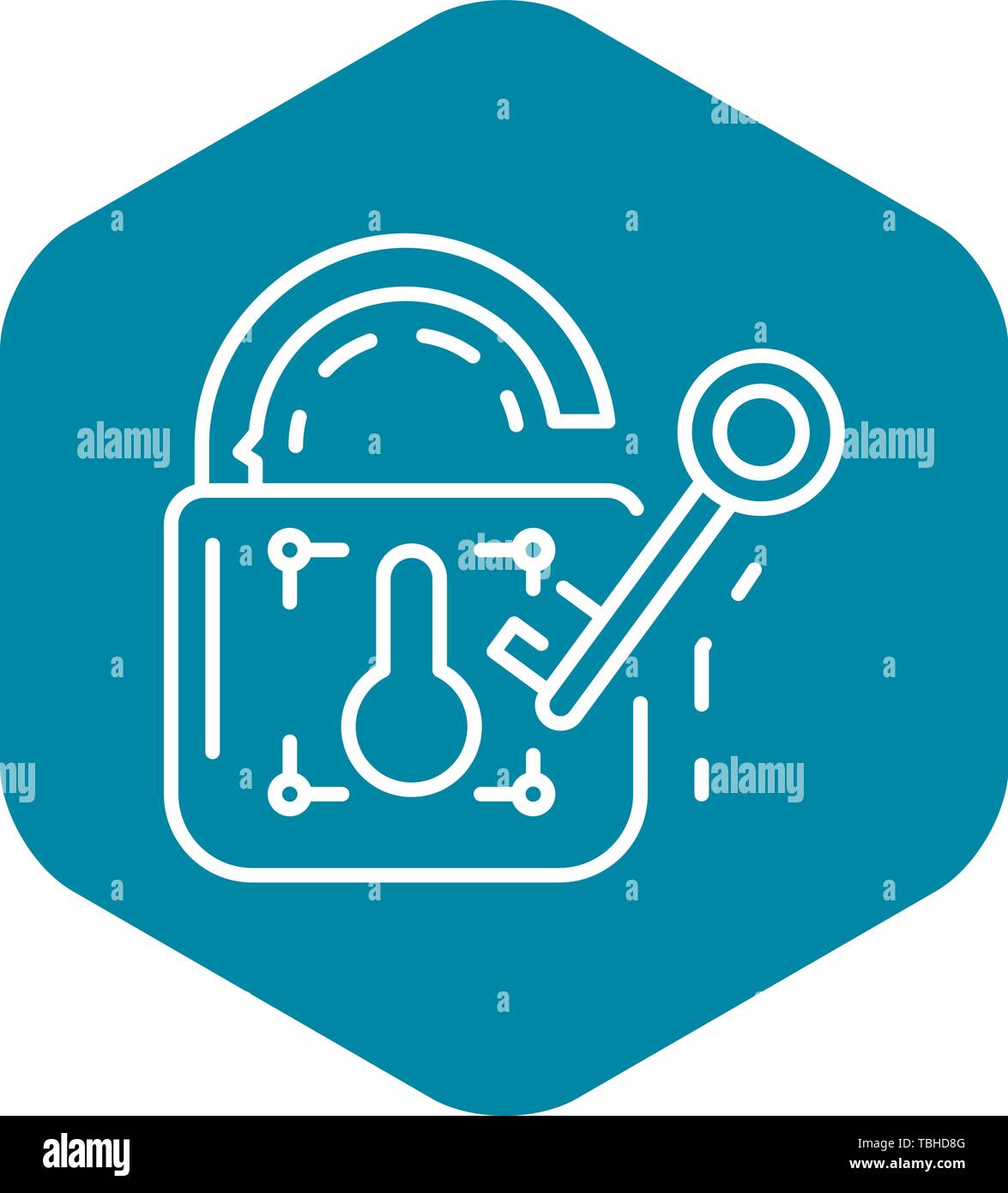 Unlock device security icon, outline style Stock Vector