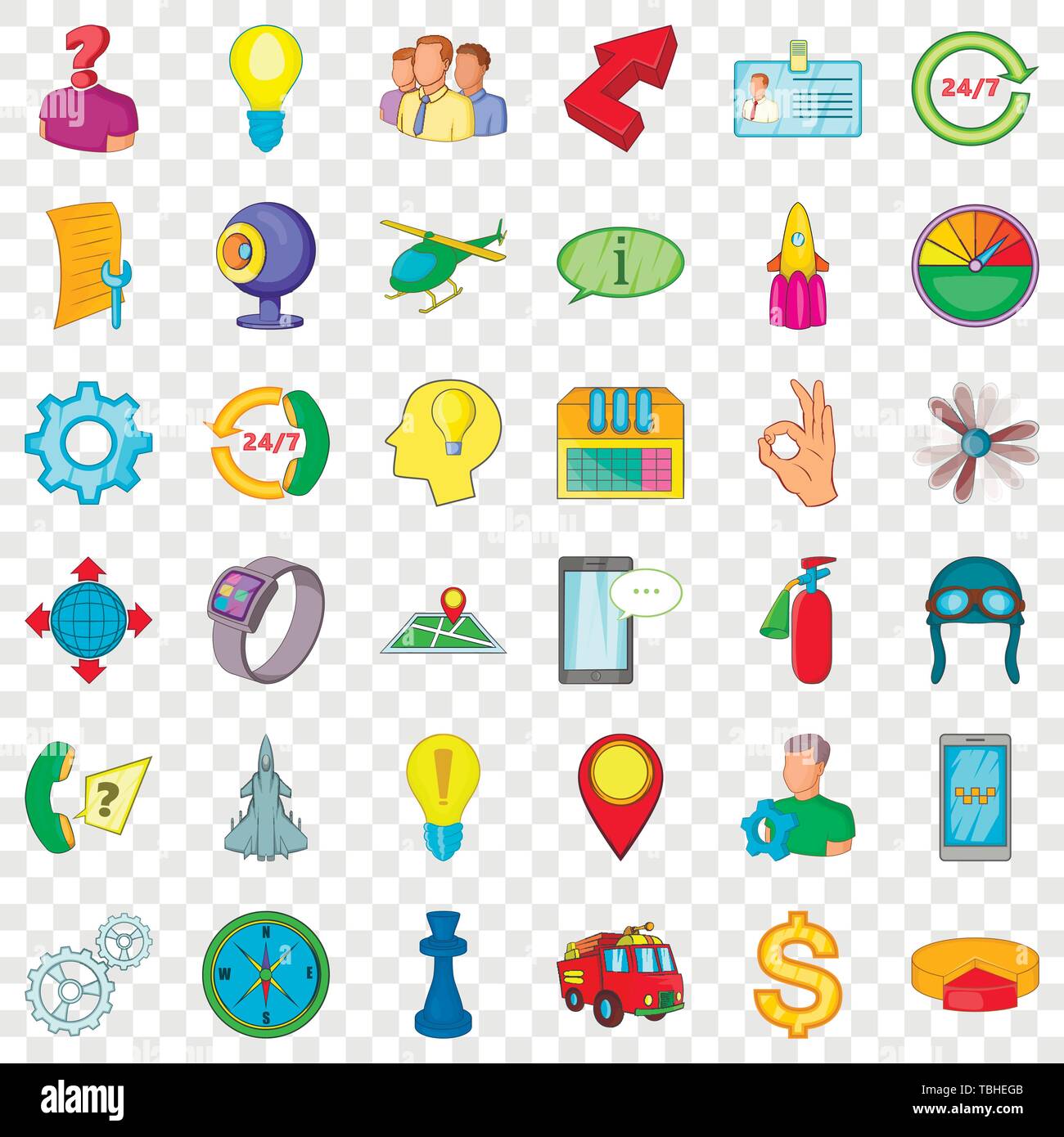 Office icons set, cartoon style Stock Vector Image & Art - Alamy