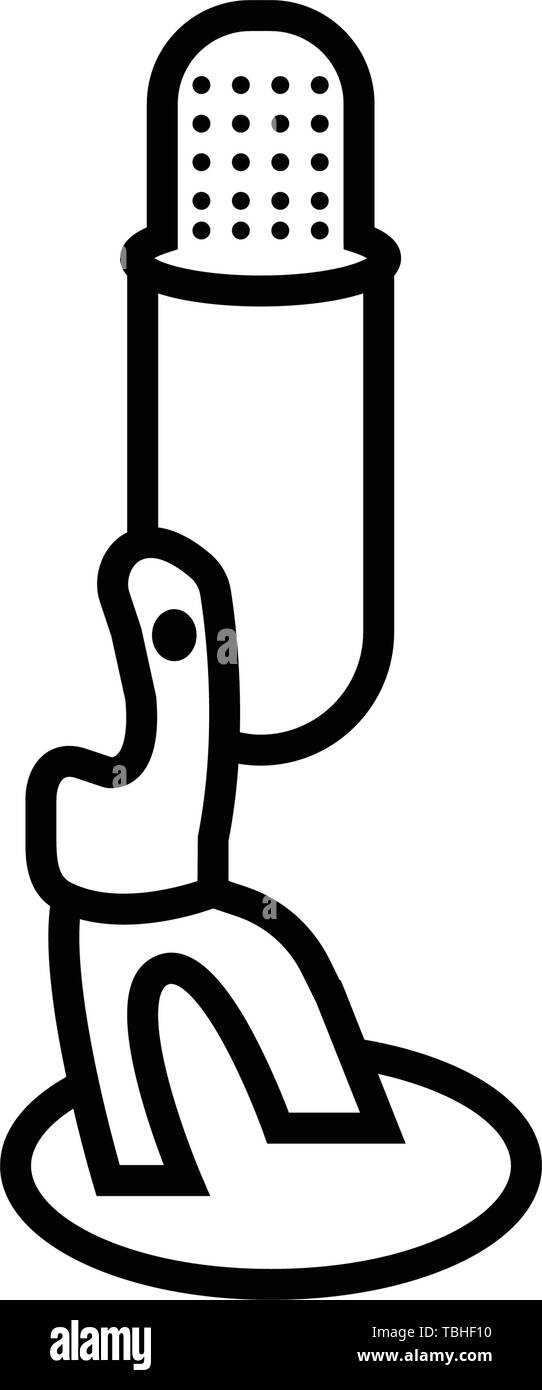 Microphone icon vector - Line art Stock Vector Image & Art - Alamy