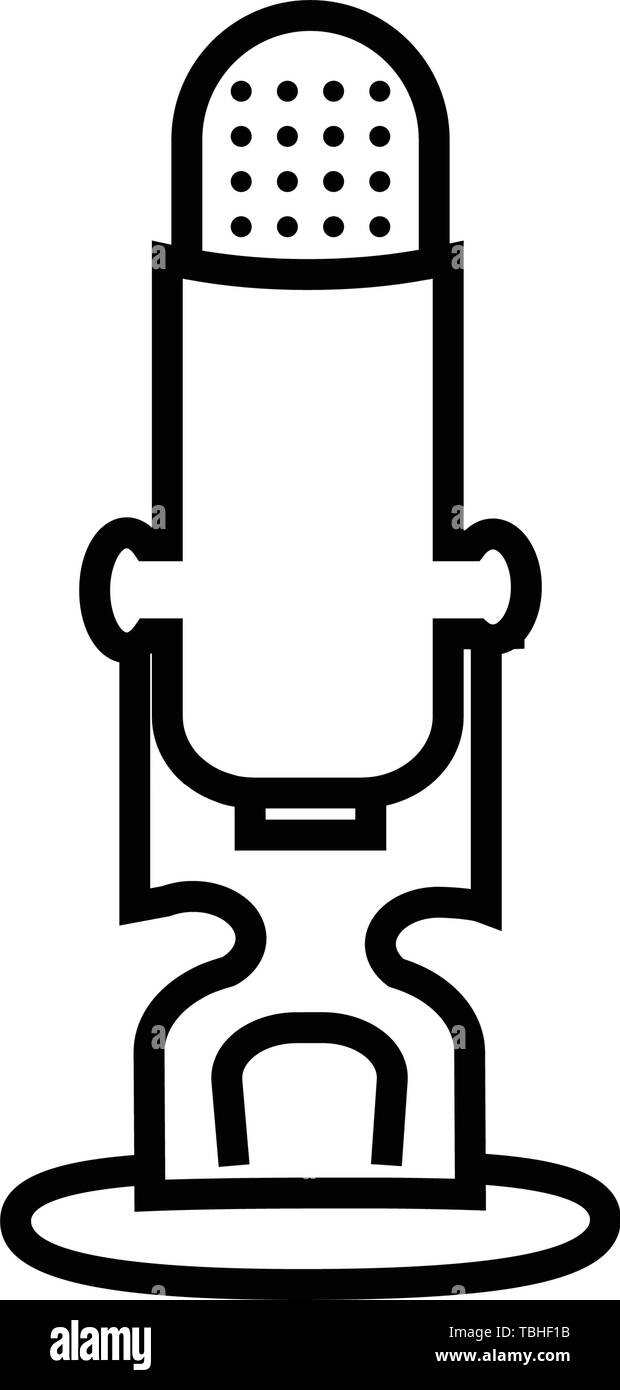 Microphone icon vector - Line art Stock Vector Image & Art - Alamy