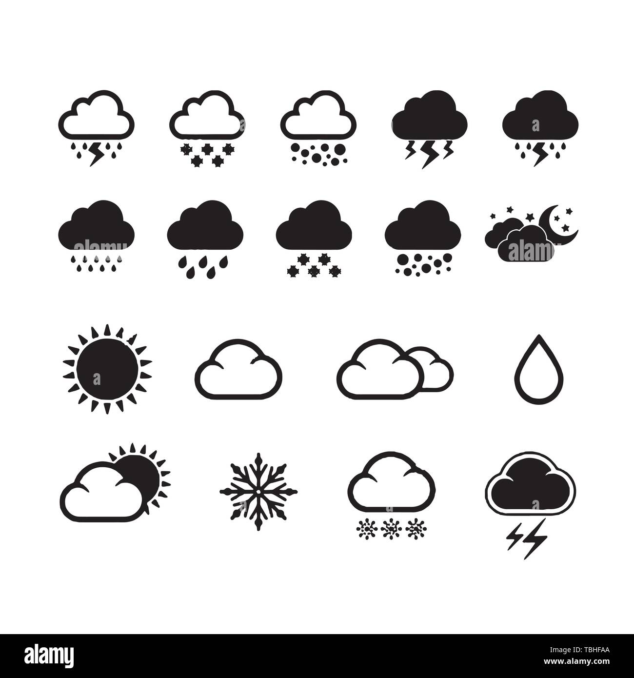 weather icons with White Background Vector Stock Vector Image & Art - Alamy