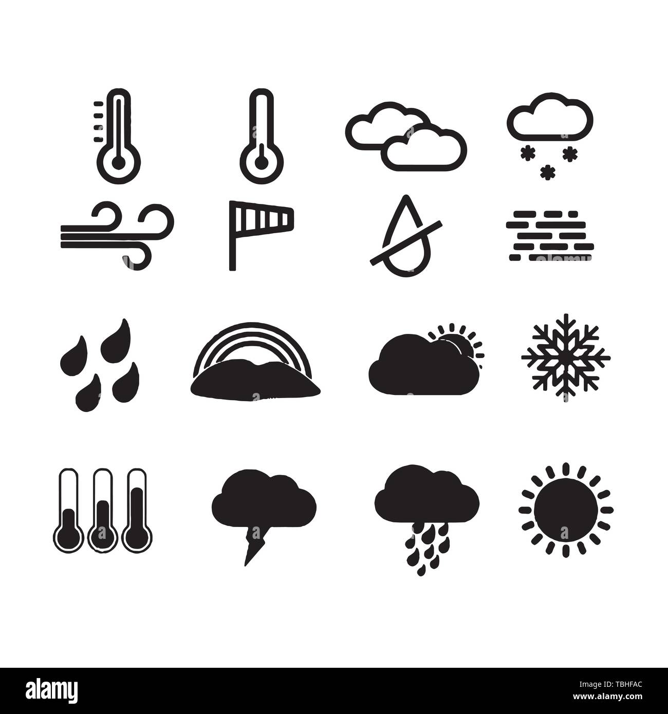 weather icons with White Background Vector Stock Vector Image & Art - Alamy