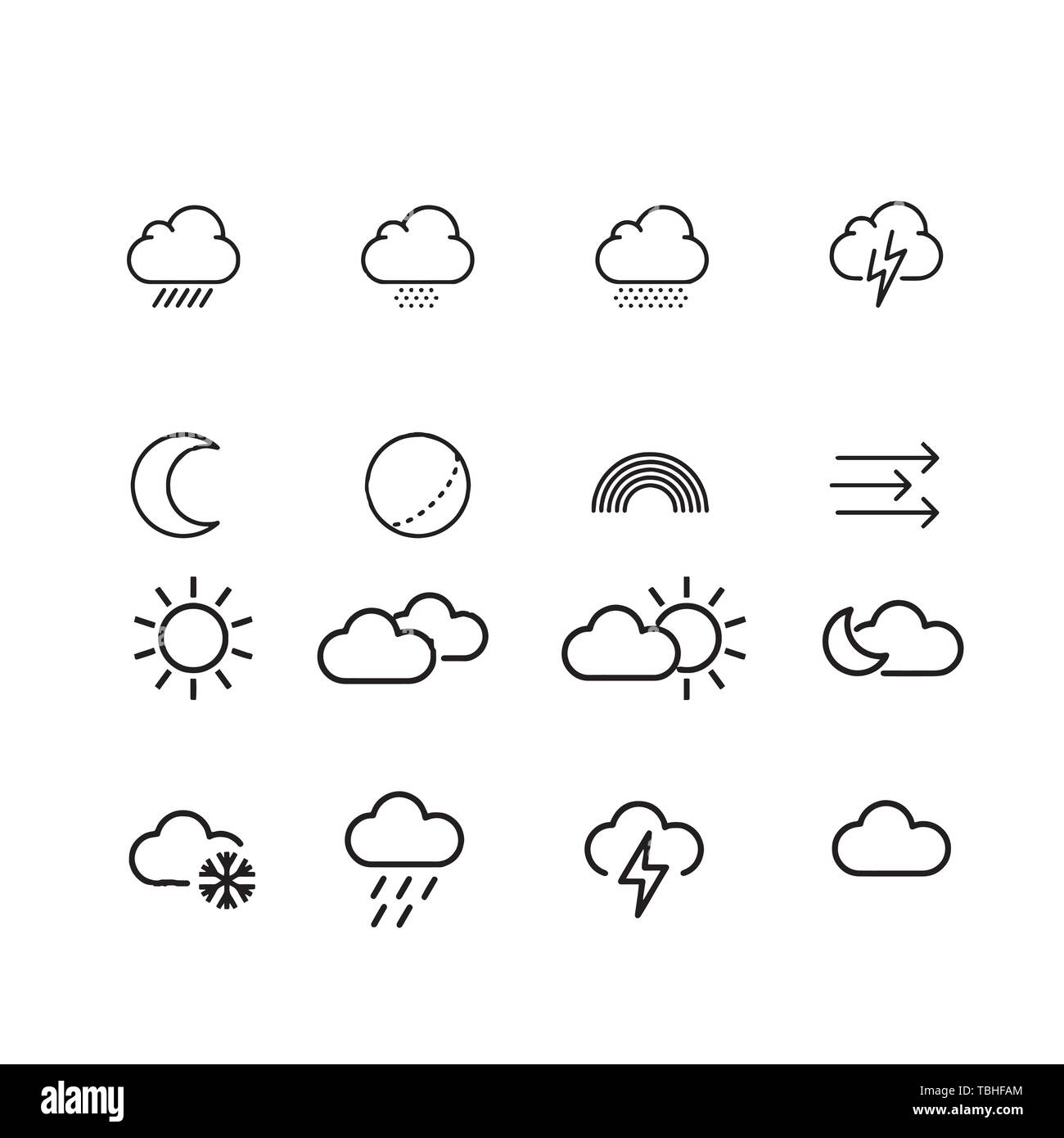 weather icons with White Background Vector Stock Vector Image & Art - Alamy